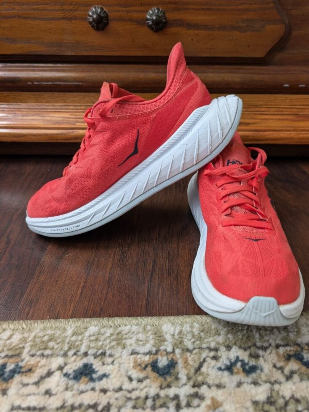Hoka One One Carbon X 2 Women`s Size 8.5B (Regular) Running Shoes Hot Coral - Picture 4 of 14